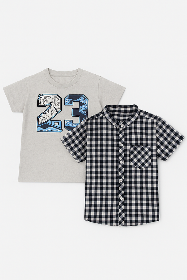 Pack of T-Shirt & Shirt |BTS52504 | BWS625A