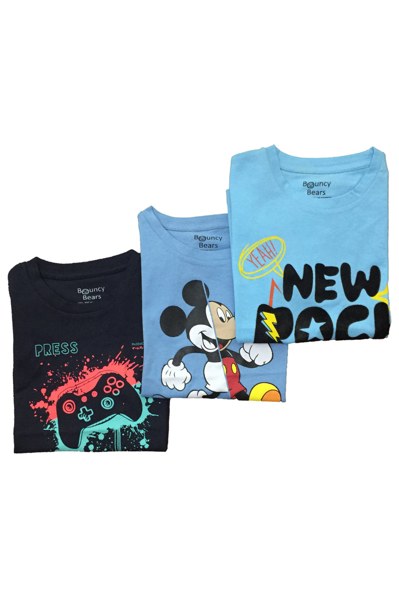SET OF 3 BOYS T-SHIRTS. BTS001C |  BTS001B | BTS001A - Bouncybears
