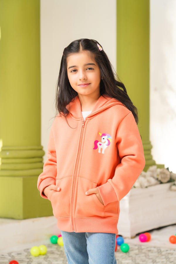 Bouncybears Unicorn_Embroidery_Feece_Hoodie_for_girl