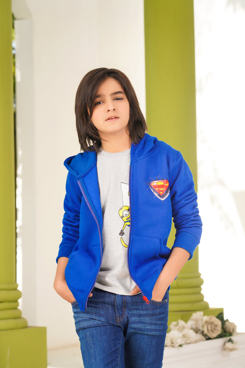 Superman Logo Printed Fleece Hoodie | WBH-05 - Bouncybears