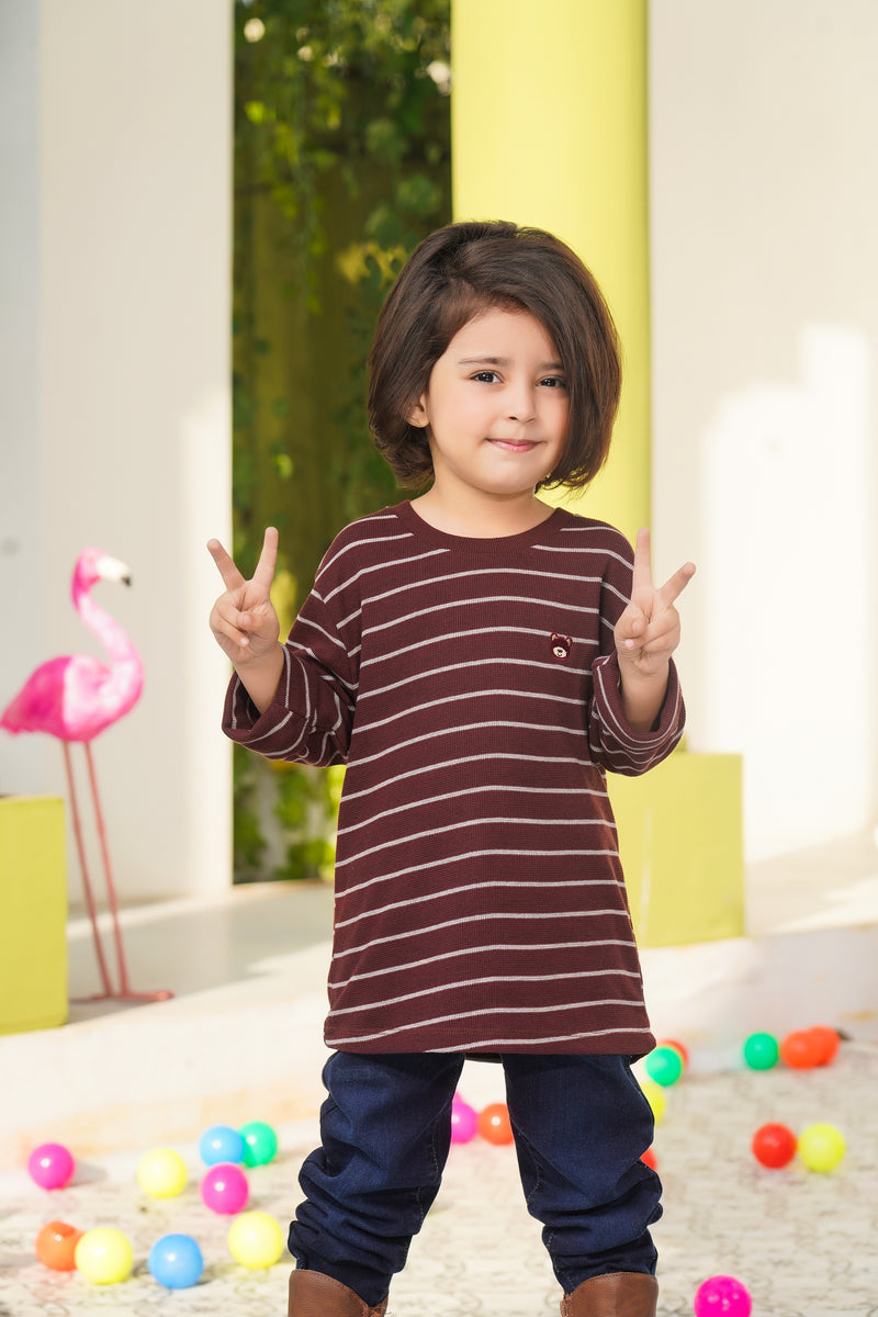 Full Sleeves waffle round neck jersey shirt for boy 