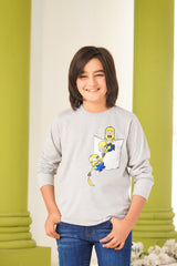 Minions Printed  Full Sleeves Rounded Neck Boys Jersey | WBKT-03