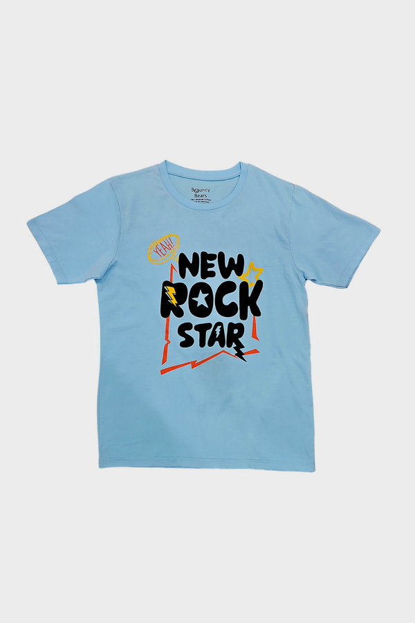 BTS001B Sky Blue Printed Graphic T-Shirt - Bouncybears