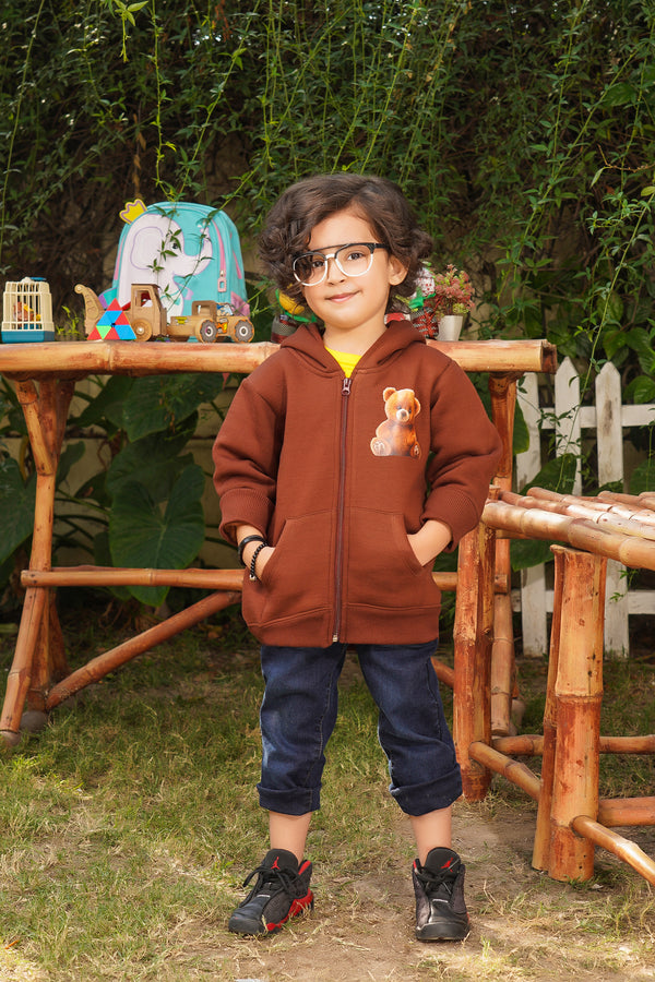 Pair of BouncyBear Printed Fleece Hoodie & Denim Pants | WBH-02 | BDP-02