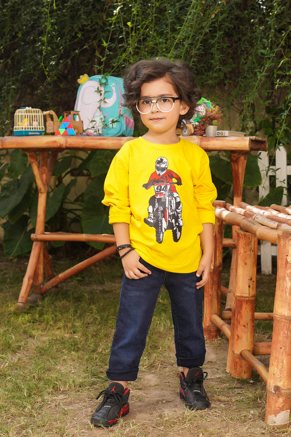 Pair of Dirt Bike Printed Boys Jersey  & Denim pants | WBKT-05 | BDP-02