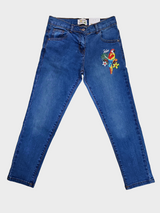 Parrot Embroidered DENIM PANT for girls