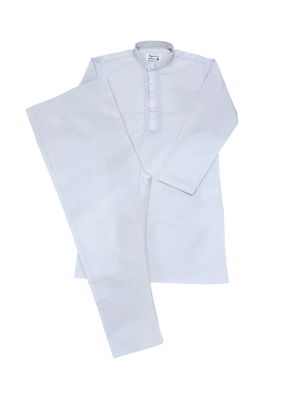 Light Gray EMBROIDERED KURTA BTK001F - Bouncybears