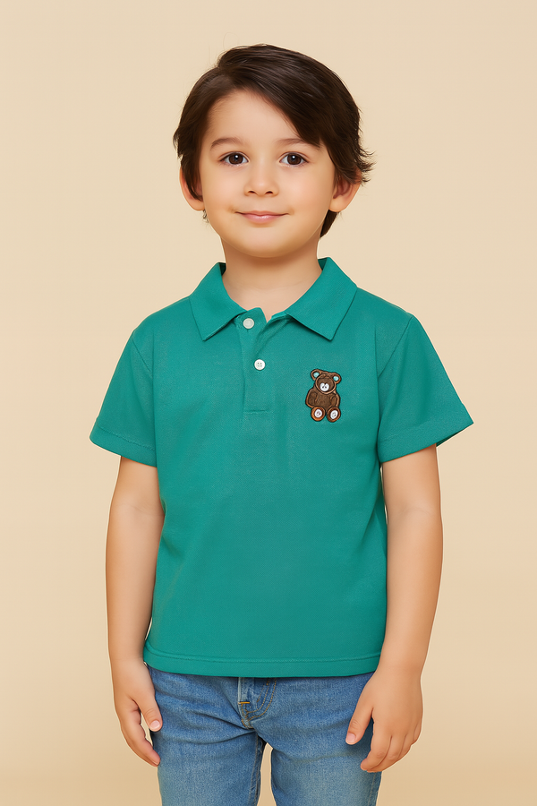 Bear Embroidery  Polo Shirt | BKP52502
