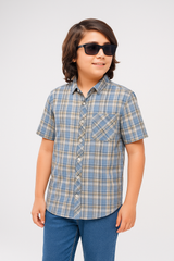 Blue Chcek BAN CASUAL CHECK SHIRT | BWS52501 - Bouncybears