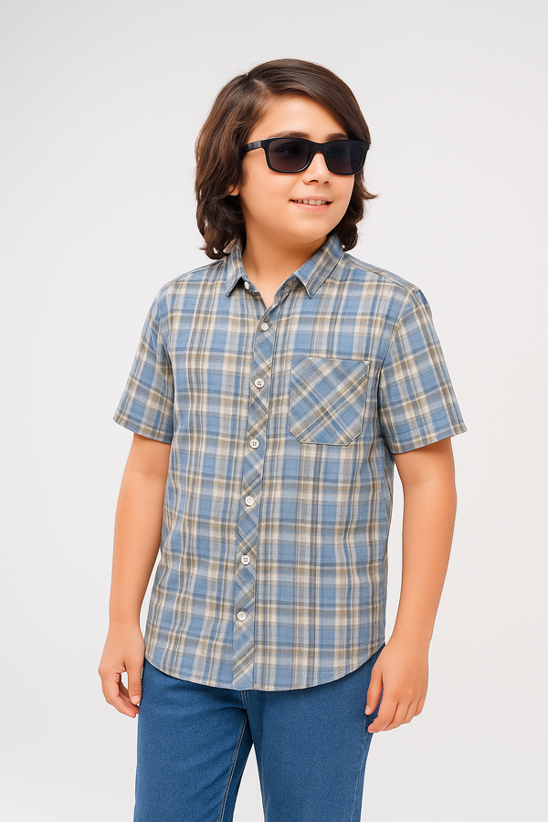 Blue Chcek BAN CASUAL CHECK SHIRT | BWS52501