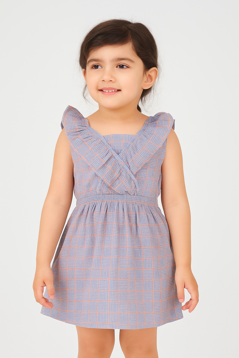 GIRLS CHECK frock | GWF0624C - Bouncybears