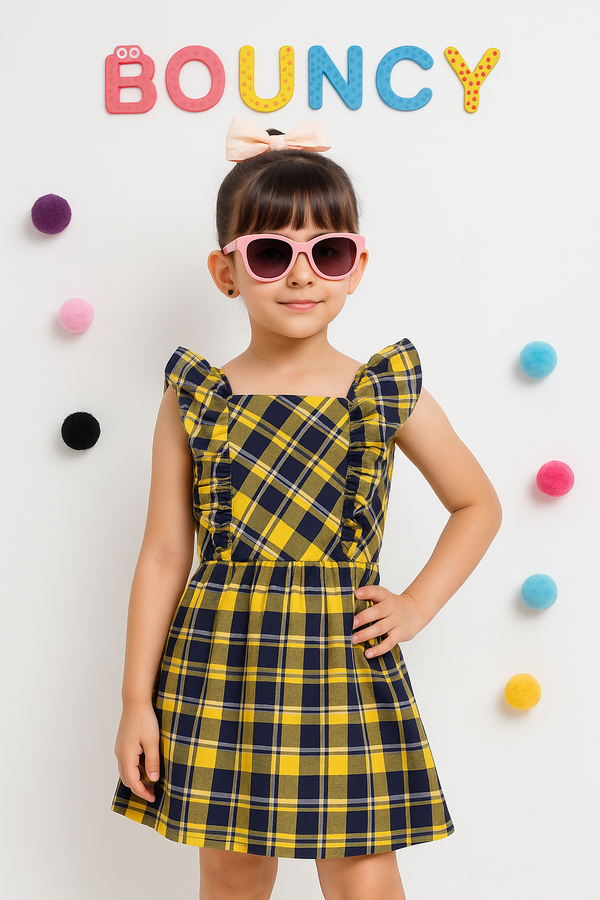 GIRLS CHECK frock | GWF0624A - Bouncybears