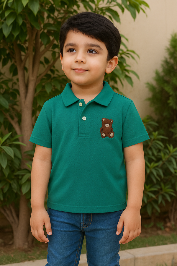 Bear Embroidery  Polo Shirt | BKP52502