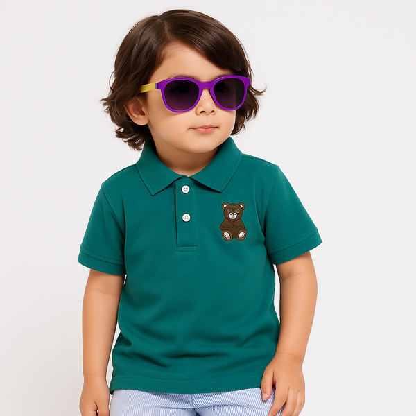 Bear Embroidery  Polo Shirt | BKP52502