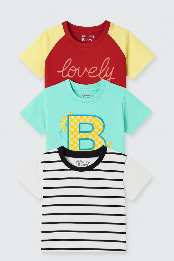 Pack of 03 T-Shirts for Girls | GTS52503 | GTS52501 | GTS625C