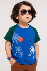 Palm Tree Graphic Print T-Shirt for Boys | BTS625E - Bouncybears