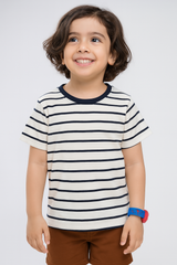 Striped short-sleeved t-shirt - Kids | BouncyBears Pakistan BTS52506 - Bouncybears