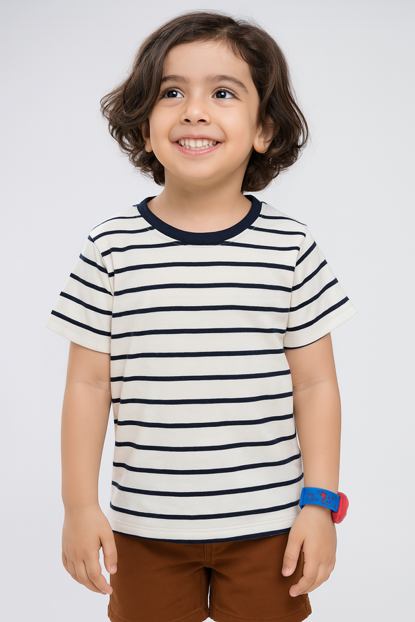 Striped short-sleeved t-shirt - Kids | BouncyBears Pakistan BTS52506