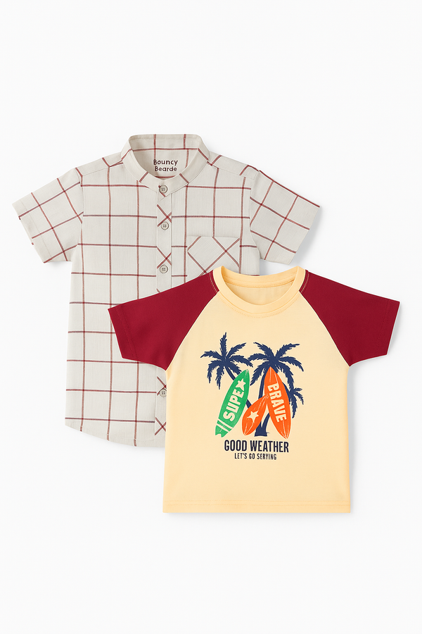 Pack of T-Shirt and Shirt | BTS625D| BWS52502